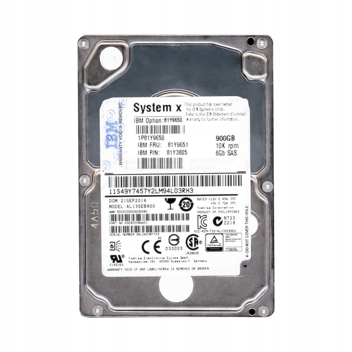 Hard Disk 900GB 10K 64MB SAS-2 2.5'' IBM