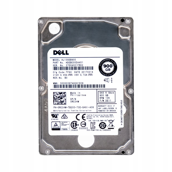 Hard Disk 2.5'', Dell, 900GB, 10.000RPM, 64MB, SAS-2