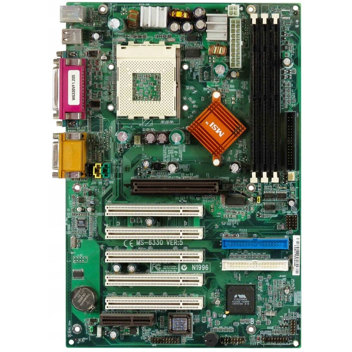 Alaplap MSI MS-6330 VER:5, Socket 462, 3 RAM foglalat, 5 PCI, ATX