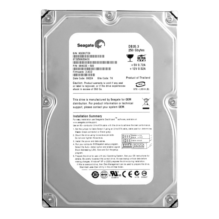 Hard Disk 250GB Seagate DB35.3 7200RPM 3.5''
