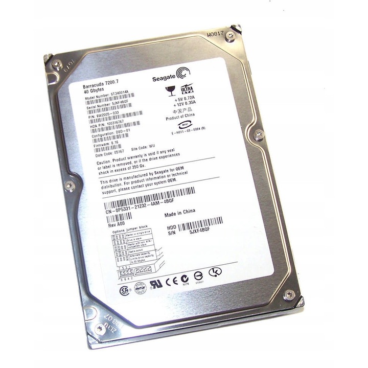 Hard Disk 3.5'' Seagate Barracuda 40GB, 5400RPM, 2MB, ATA