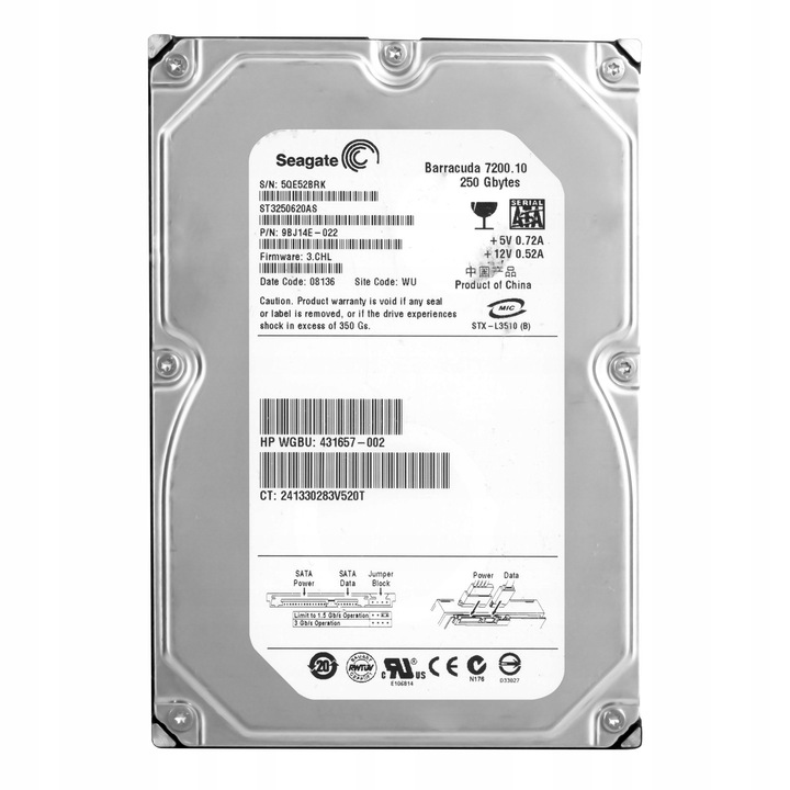 Hard Disk 250GB Seagate Barracuda 7200.10 3.5'' SATA II 7200RPM