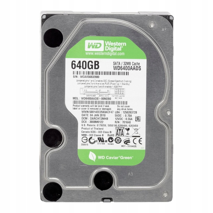 Hard Disk 3.5" Western Digital WD6400AADS 640GB SATA III 7200RPM 32MB Cache