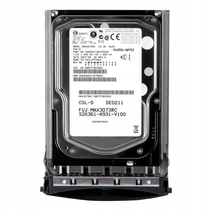 Merevlemez 3.5'' Fujitsu MAX3073RC 73GB 15000RPM 16MB SAS-1