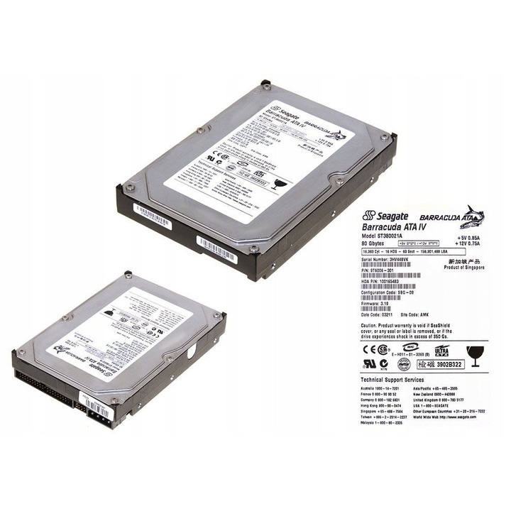 Hard Disk 80GB Seagate Barracuda ATA IV 7200RPM 2MB 3.5"