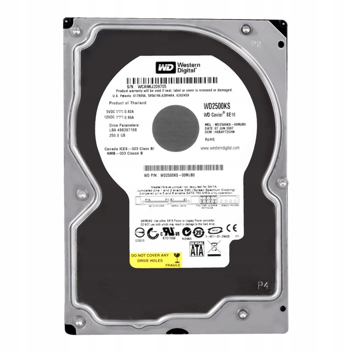 Hard Disk 250GB, Western Digital, Caviar, 7200RPM, 16MB, SATA II, 3.5''