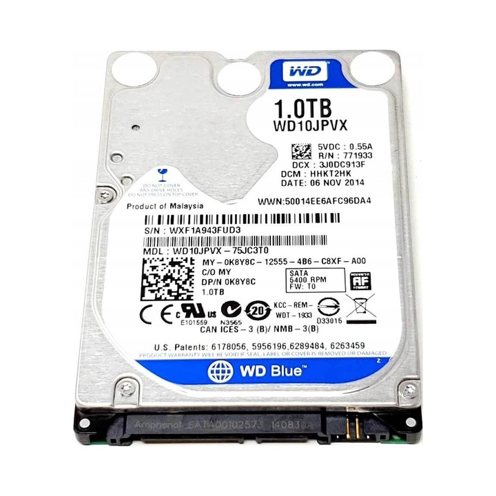 Hard Disk 1TB Western Digital Blue 5.4k 8MB SATA III 2.5''
