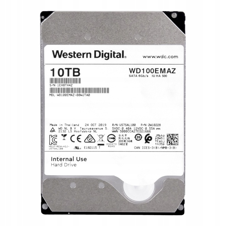 Hard Disk 10TB, Western Digital, 5400RPM, 256MB, SATA III, 3.5''