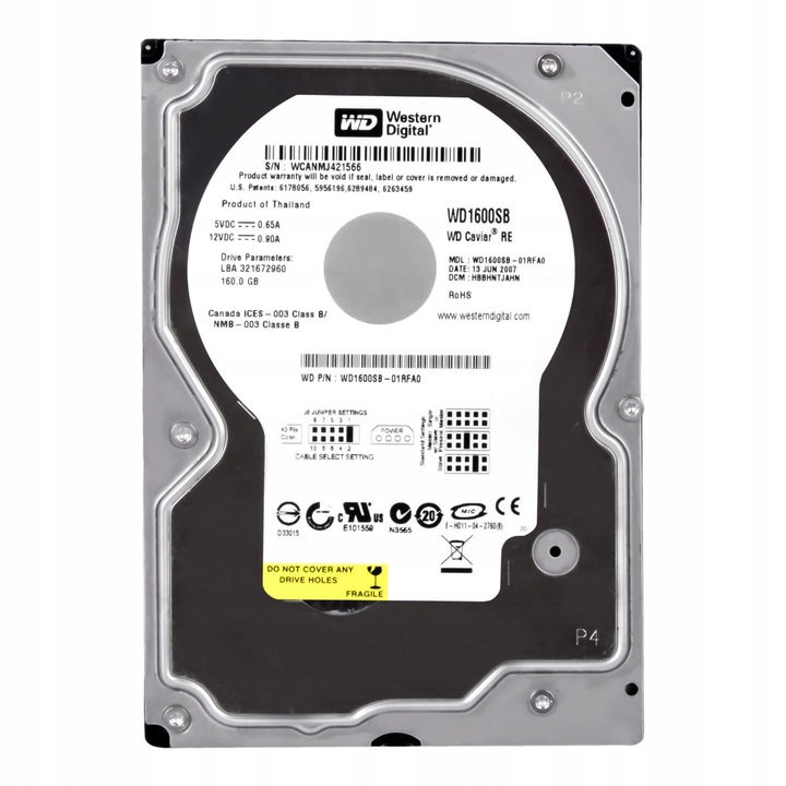 Merevlemez 3.5'' Western Digital CAVIAR RE 160GB, 7200RPM, 8MB