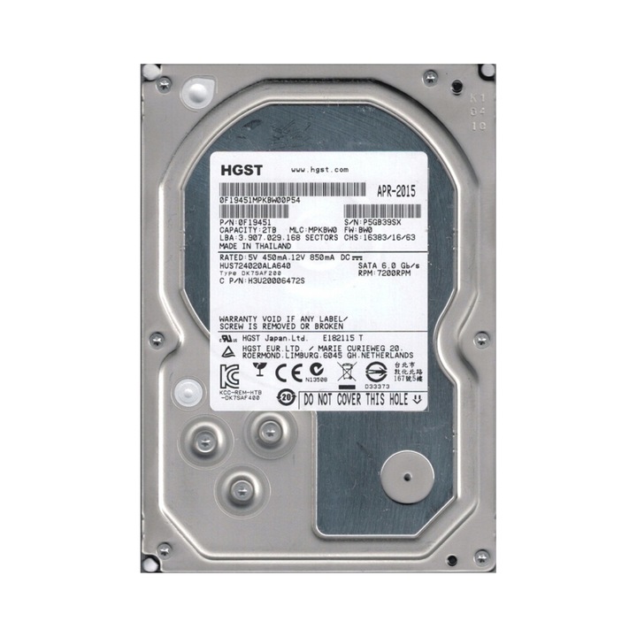 Hard disk mecanic HGST UltraStar 7K4000 4TB SATA-600 7200RPM 3,5'' 10,16x14,7x2,61cm