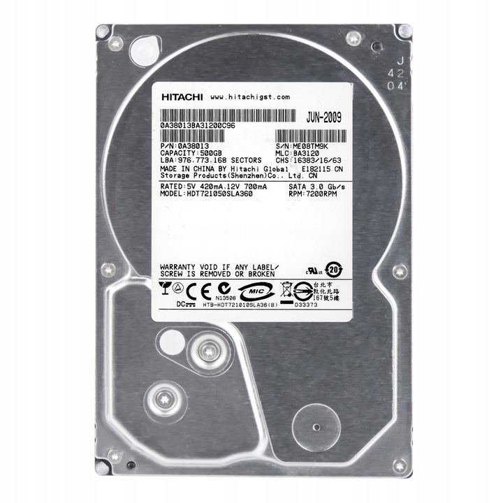 Hard Disk 3.5'' Hitachi DeskStar 7K1000.B 500GB 7.2K 16MB SATA II