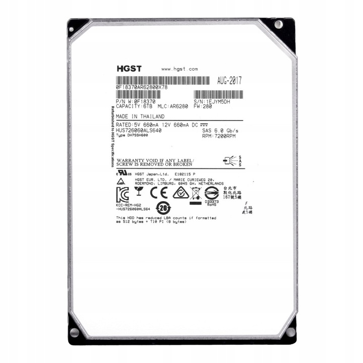 Hard Disk 3.5'' HGST Ultrastar He6 6TB 7200RPM SAS-2 64MB