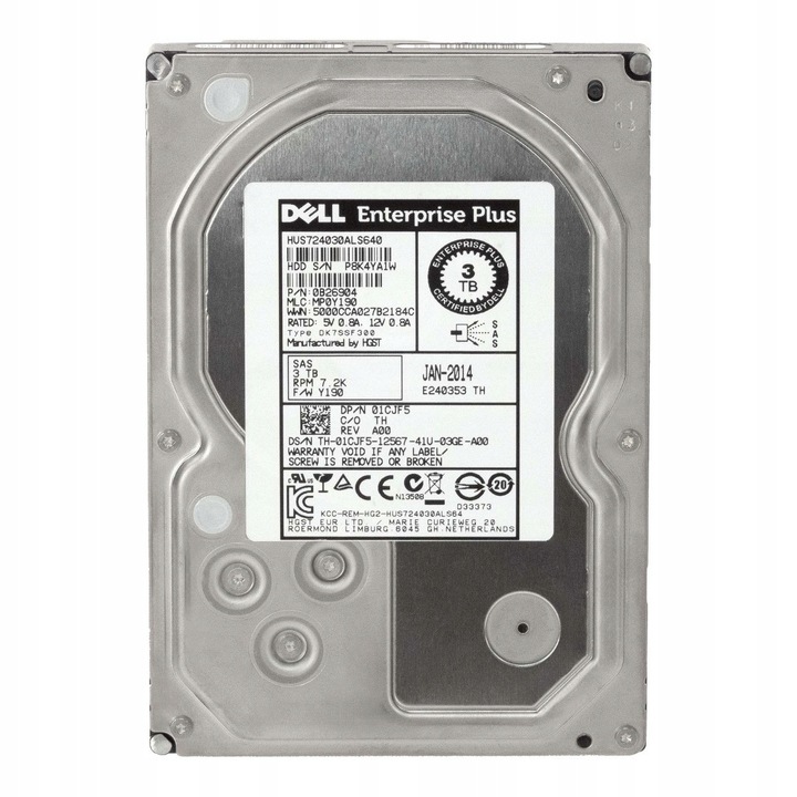 Merevlemez 3TB Dell 7200RPM 64MB SAS-2 3.5''