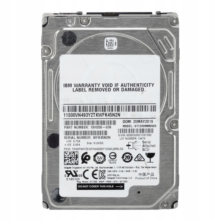 Hard Disk 1.2TB, IBM, 10000RPM, 128MB Cache, SAS-3, 2.5''
