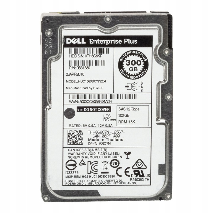 Merevlemez 300GB Dell 15K 128MB SAS-3 2.5''