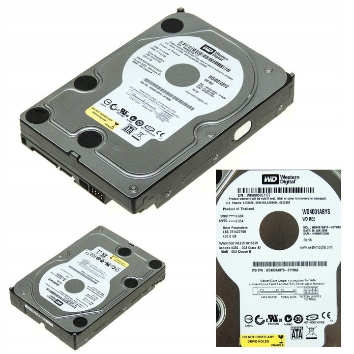 Hard Disk 400GB, Western Digital, RE2, 7200RPM, SATA II, 3.5''