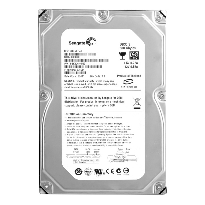 Hard Disk 500GB 7200RPM SATA II 3.5"
