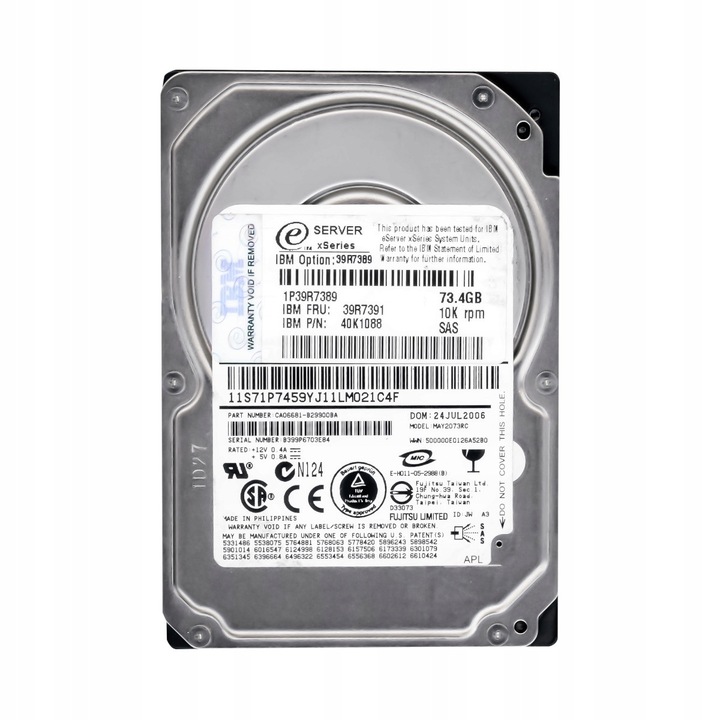 Merevlemez 2.5'' IBM 73GB 10K 8MB SAS