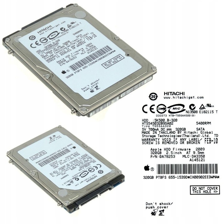 Merevlemez 2.5" Hitachi 320GB SATA II 5400RPM 8MB