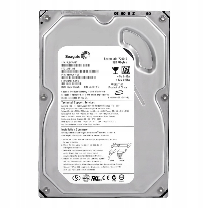 Hard Disk 3.5'', Seagate Barracuda 7200.9, 120GB, 7200RPM, SATA II