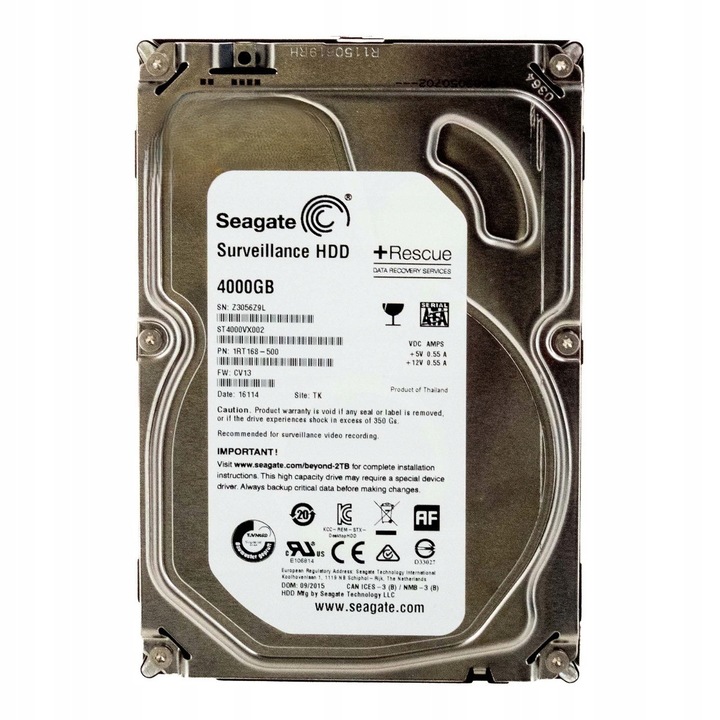 Hard Disk 4TB Seagate SURVEILLANCE HDD 5900RPM 64MB SATA III 3.5''