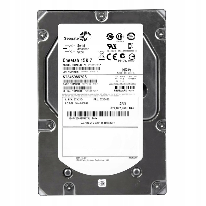 Hard Disk server 450GB 15k 16MB SAS-2 3.5'' IBM 67Y2504