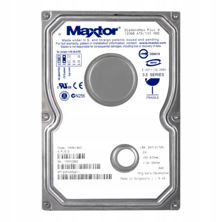 Hard Disk 3.5'' Maxtor DiamondMax Plus 9, 120GB, 7200RPM, 8MB, ATA