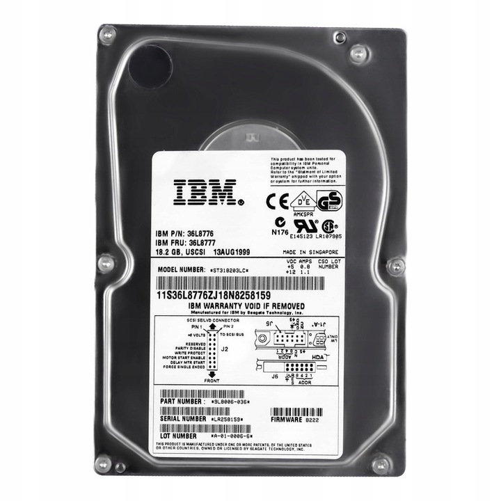 Merevlemez 3.5'' IBM 18GB 10K SCSI U160, 80-tűs