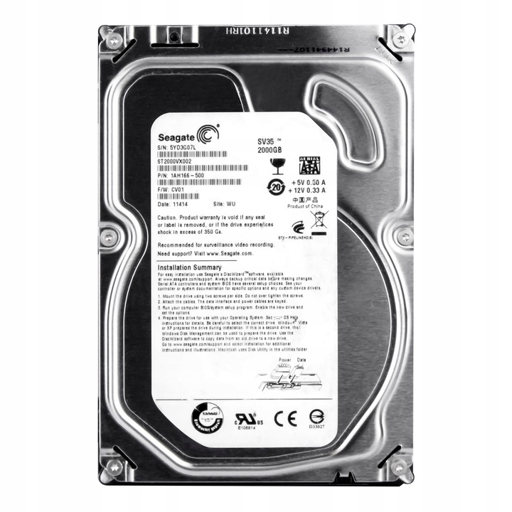 Hard Disk 3.5'' Seagate SV35 2TB, 5900RPM, SATA III, 64MB Cache