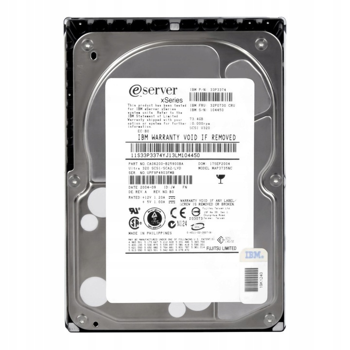 Merevlemez 3.5'', IBM, 73GB, 10000RPM, SCSI U320