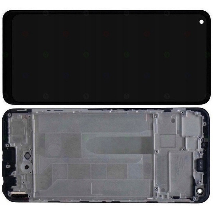 LCD kijelző + keret Oppo Realme 8 Pro-hoz, 6,4'', Fekete, IPS technológia