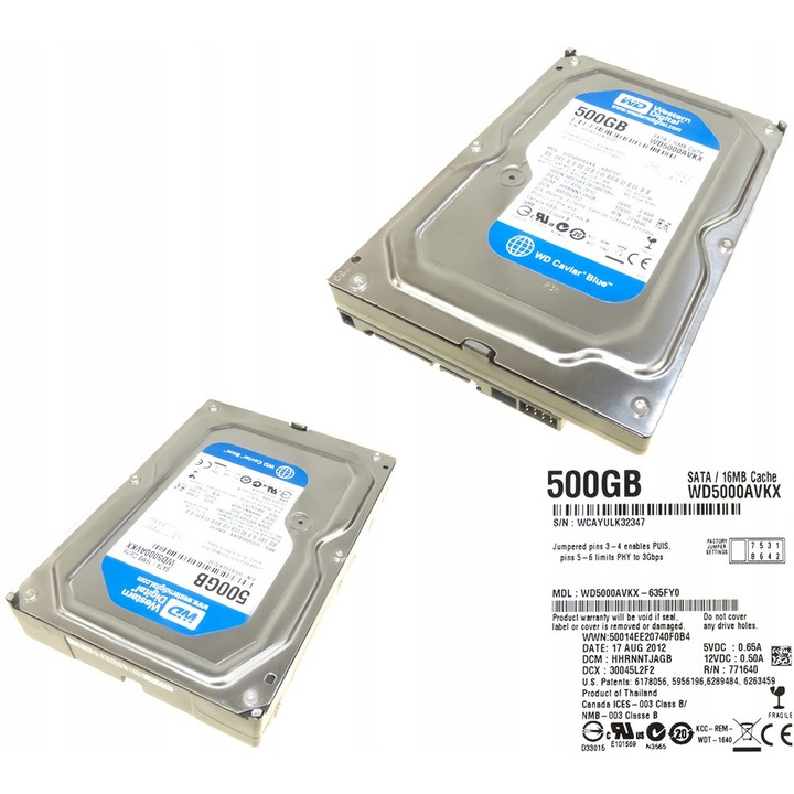 Hard Disk 500GB SATA III 7200RPM 3.5'' CAVIAR BLUE