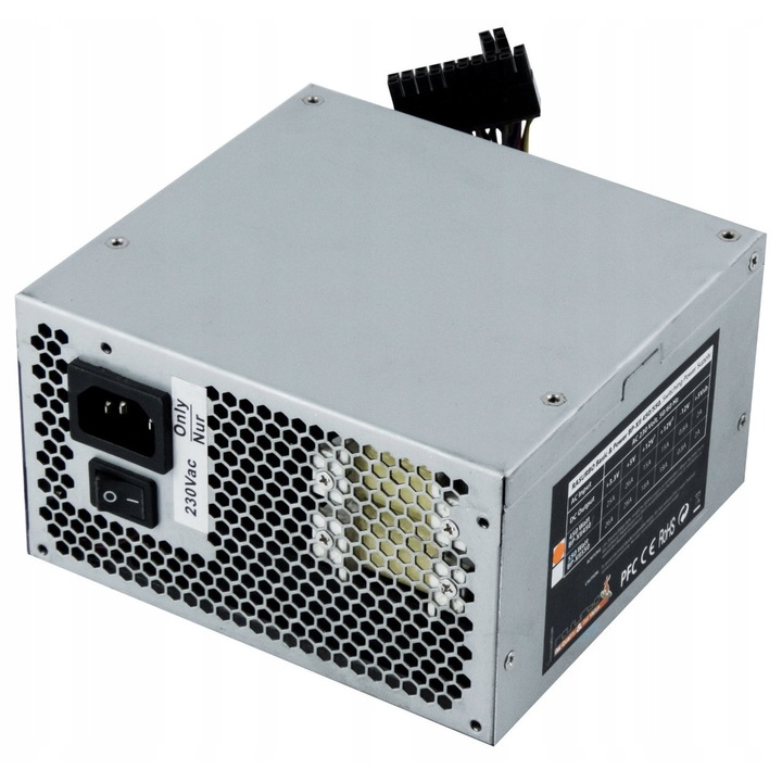 Sursa PC RASURBO BP-XII450 450W ATX 20+4-PIN, 1 ventilator, 4x MOLEX, 2x SATA