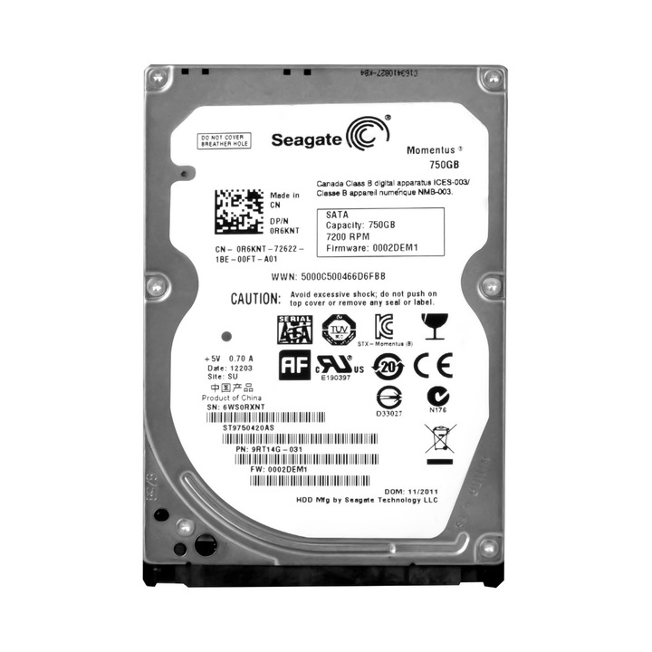 Hard Disk 2.5'' Dell 750GB 7200RPM SATA II 16MB