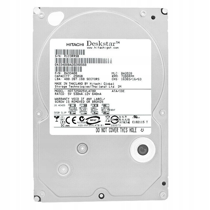 Hard Disk 250GB Hitachi 3,5'' 7200RPM 8MB Salbatic