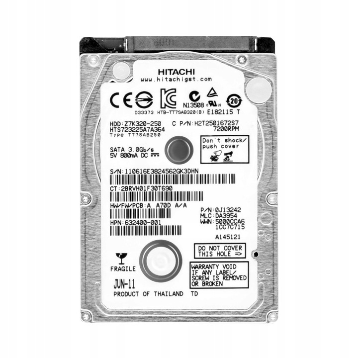 Hard Disk 2.5'' Hitachi Travelstar Z7K320 250GB 7200RPM SATA II 16MB