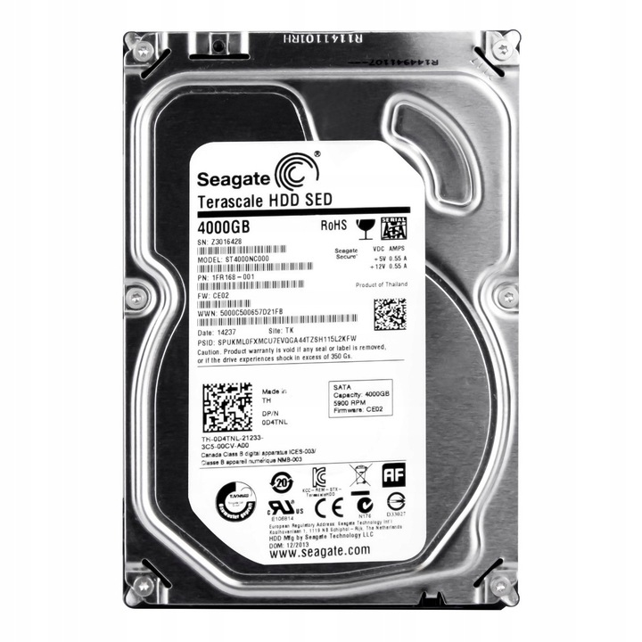 Hard Disk 4TB Seagate Terascale 5900RPM 64MB SATA III 3.5"