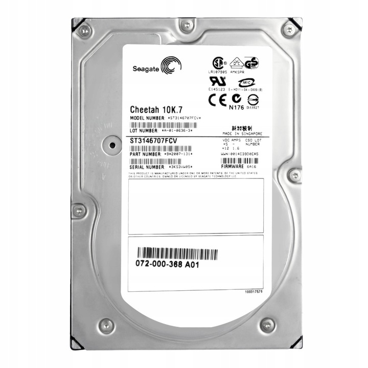 Hard Disk 3.5'' Seagate CHEETAH 10K.7 146GB 10K Fibre Channel 8MB