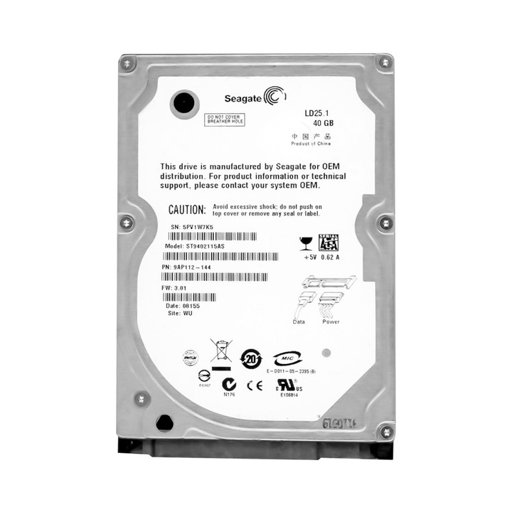 Hard Disk 2.5'' Seagate 40GB SATA 5400RPM 9mm