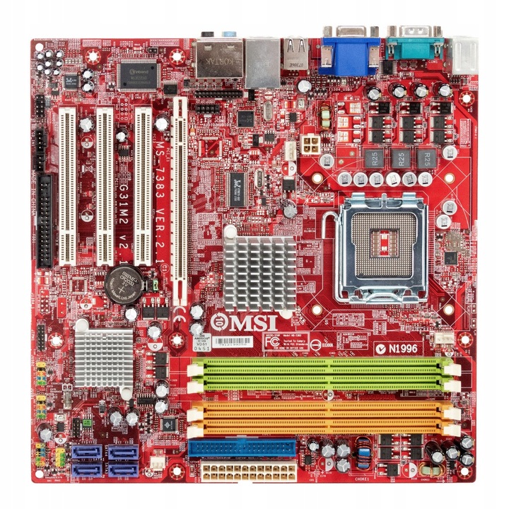 Placa de baza MSI MS-7383 G31M2 v2.1 microATX, Socket 775, DDR2, 4 sloturi RAM, 1 PCI Express, 3 PCI