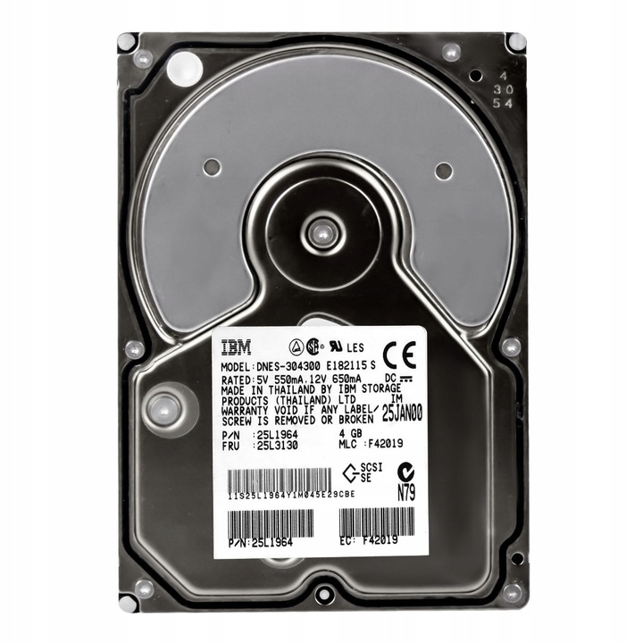 Merevlemez 3.5'' IBM DNS-304300, 4GB, 7200RPM, SCSI 68-PIN