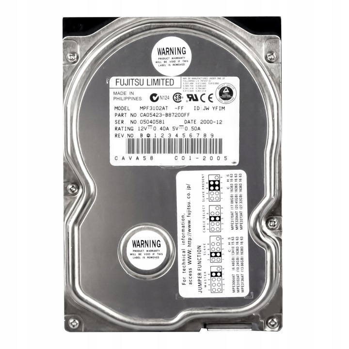 Hard Disk 3.5'' Fujitsu MPF3102AT 10.2GB 5400RPM ATA