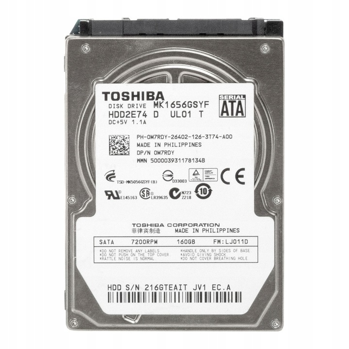 Hard Disk 2.5'' Dell 160GB 7200RPM SATA II 16MB