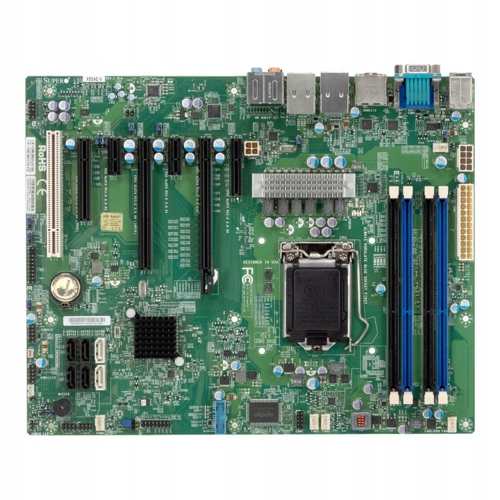 Placa de baza Supermicro X9SAE-V, ATX, Socket 1155, DDR3, 4 sloturi RAM, 6 PCI Express
