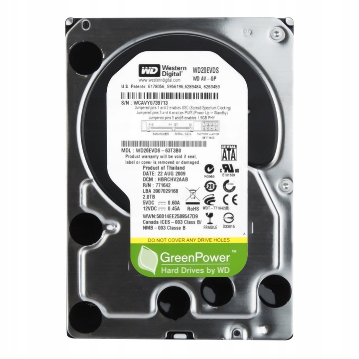 Hard Disk 2TB, Western Digital, 7200RPM, 32MB, SATA II, 3.5''