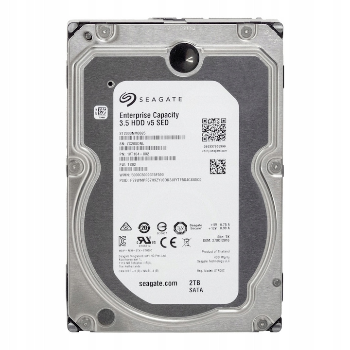 Hard Disk 3.5" 2TB Seagate HDD V5 SED 7200RPM 128MB Cache SATA III