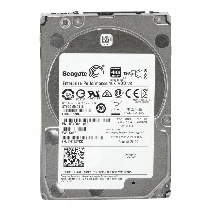 Hard Disk 600GB, Seagate, 10K RPM, 128MB Cache, SAS-3, 2.5''