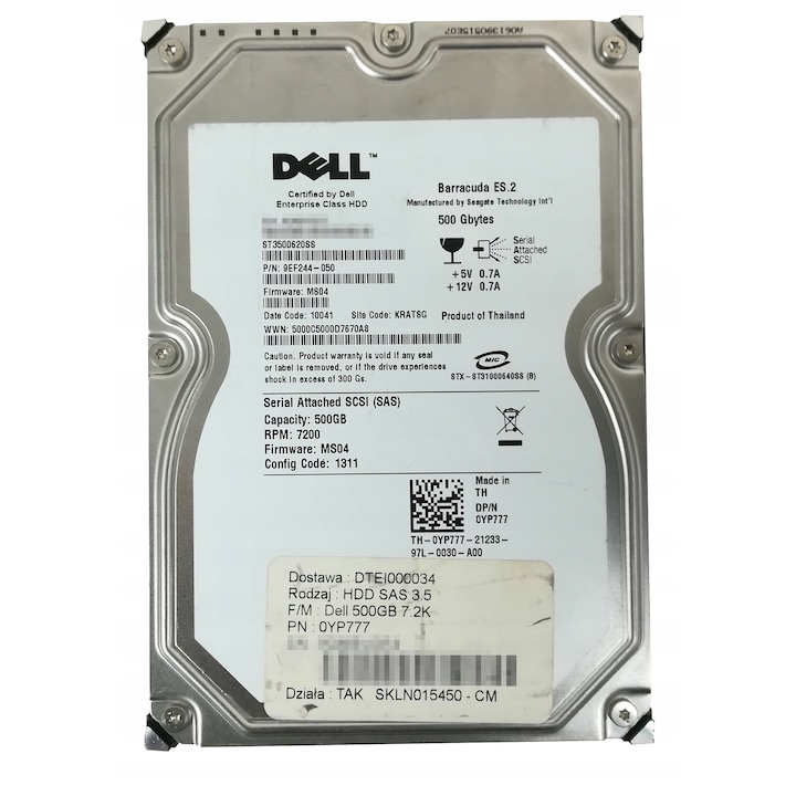Hard Disk intern 500GB 7200RPM 16MB SAS 3.5'' BARRACUDA ES.2