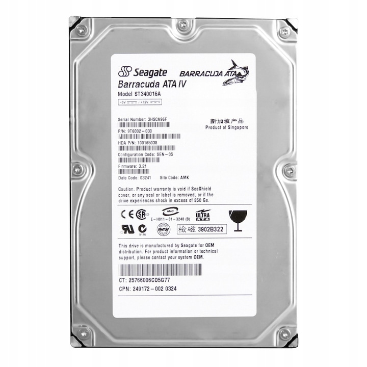 Hard Disk 3.5'' Seagate BARRACUDA ATA IV 40GB 7200RPM 2MB