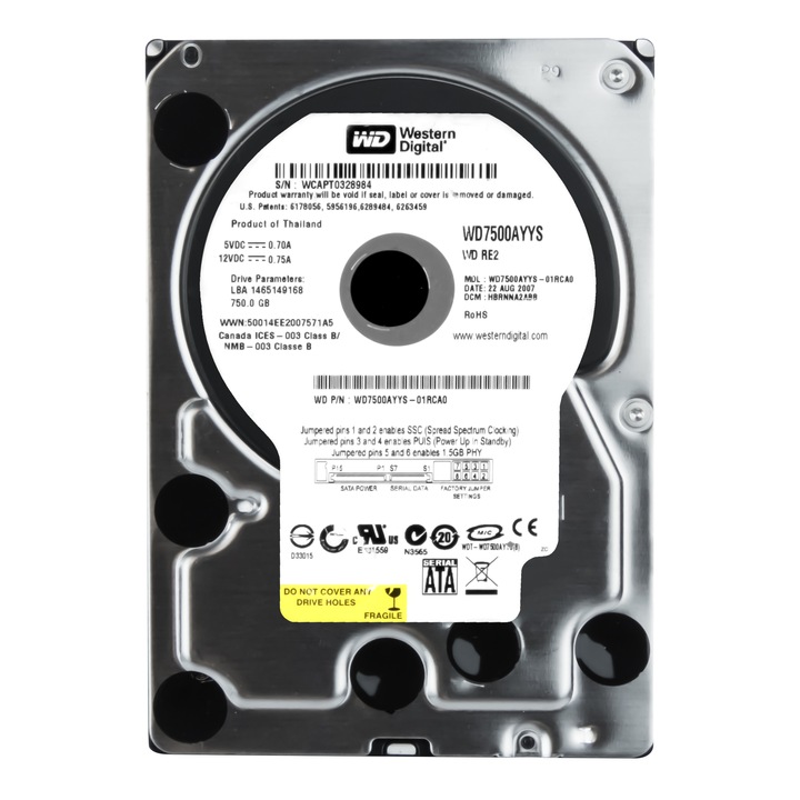 Merevlemez Western Digital WD RE2 750GB 3,5" SATA II 7200rpm, 16MB